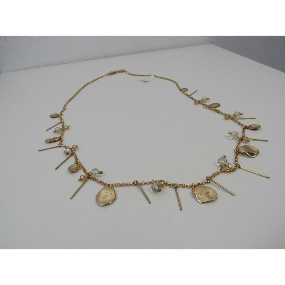 NWT Vera Bradley Petals Cluster Gold Tone Clear Rhinestone Necklace NEW